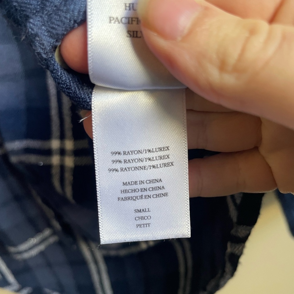 Rails Button Down Plaid Top With Metallic Thread … - image 7